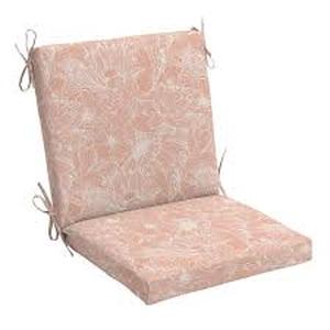 lot 110 image: Set of 5 Hampton Bay 19 in x 20 in Rectangular Outdoor Mid Back Dining Chair Cushion in Flower