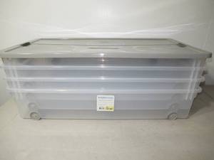 lot 31 image: Lot of 4 60qt Latching Clear Storage Box - Brightroom-Under Bed Storage Bin