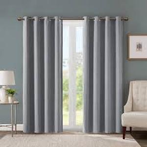 lot 41 image: SunSmart Total Blackout Lined Panel Pair with Grommets-Silver