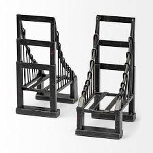 lot 50 image: MERCANA Brown Wrought Iron Suspension Bridge Bookends