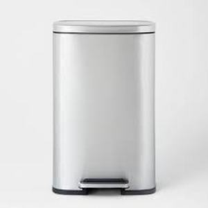 lot 56 image: 45L Rectangular Step Trash Can - Brightroom-Silver