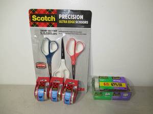 lot 48 image: Mix Lot of 3m Scotch Brand Scissor and Tape-12 Items Total