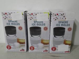 lot 60 image: Lot of 6 Stackable Sphere Ice Mold -by Happy Hour the Original Fun Workshop
