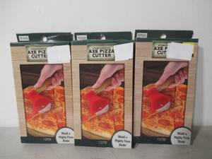 lot 64 image: Lot of 3 Kitchen Essentials Axe Shaped Pizza Cutters