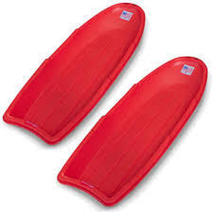 lot 139 image: Set of 2 Flexible Flyer LightningSnow Sled-Red