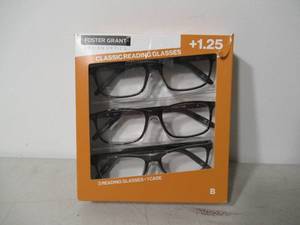 lot 108 image: Design Optics by Foster Grant Classic Reading Glasses, 3-Pack 1.25