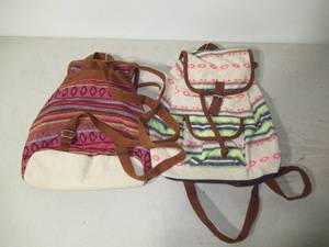 lot 113 image: Lot of 2 Canvas Mini Backpacks