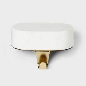 lot 66B image: Set of 2 Genuine Marble Stocking Holders in Gold Xmas Holiday Hanger