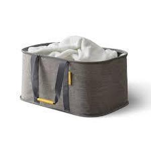 lot 181 image: Joseph Hold-All Collapsible Laundry Basket Gray Polyester, 35L Capacity, Built-In Handles, Multipurpose Us