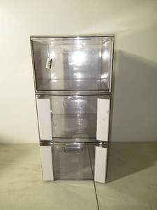 lot 185 image: Set of 3 All Purpose Single Drawer Storage Clear - Brightroom