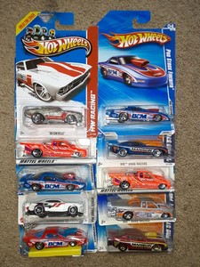 lot 294 image: Hot Wheels lot GM drag racing, funny drag car. All clean cards. As shown.
