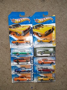 lot 296 image: Hot Wheel GM lot Chevelle GTO muscle car. All clean cards. As shown.