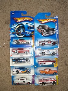 lot 301 image: Hot Wheels muscle car tri 5 chevy lot. All clean cards. As shown.