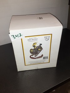 lot 342 image: The memory company Nascar Dale Jarret santas sled statue Christmas ups. As shown.