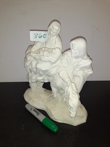 lot 360 image: Large Greenware Joseph Mary & Jesus Christmas Once fired. As shown.