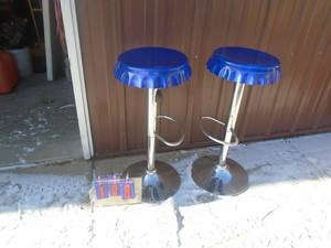 lot 108 image: Qty of 2 bottle cap stools. As shown.