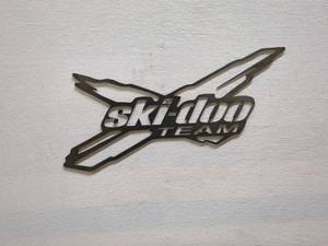 lot 19 image: Ski-Doo Team Metal Sign - Ski 100 Design