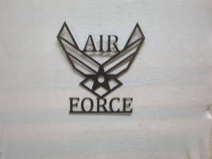 lot 22 image: Metal Wall Art - AIR FORCE Emblem Decorative Sign