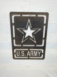 lot 25 image: Vintage U.S. Army Metal Wall Sign with Star Design