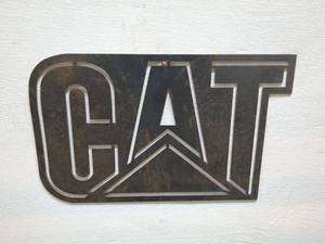 lot 30 image: CAT Steel Wall Art Sign - Metal Decorative Piece