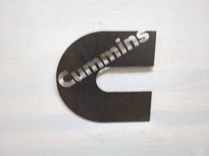 lot 34 image: Cummins Metal Logo SignWall Art