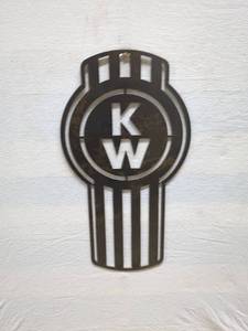 lot 45 image: Vintage Kenworth Metal Sign with Striped Design