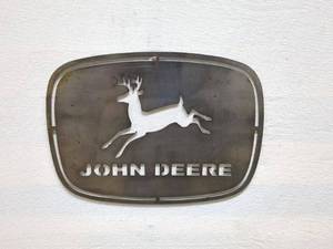 lot 46 image: John Deere Metal Sign with Iconic Logo
