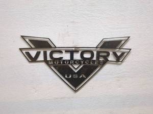 lot 47 image: Victory Motorcycles Metal Emblem Sign - USA
