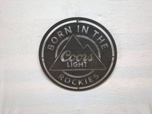 lot 51 image: Coors Light Metal Wall Sign - Born in the Rockies