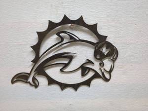 lot 60 image: Metal Miami Dolphins Decor -