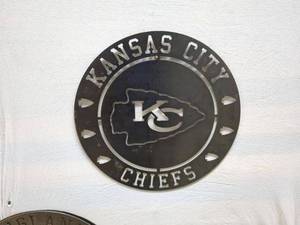 lot 71 image: Kansas City Chiefs Metal Wall Art