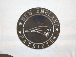 lot 72 image: New England Patriots Metal Wall Art Sign