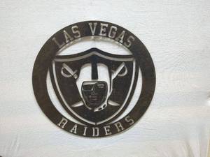 lot 73 image: Las Vegas Raiders Metal Wall Art Sign