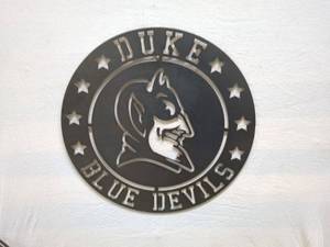 lot 84 image: Duke Blue Devils Metal Wall Art Sign