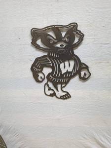lot 93 image: Metal Wisconsin Badgers Wall Art Decoration