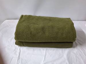 lot 106 image: 2 Warm Olive Green Wool Blankets