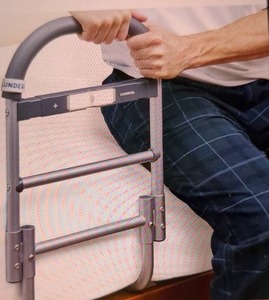 lot 135 image: Bed Assist Rail with Motion Sensor Safety Light and Non-Slip Hand Grip