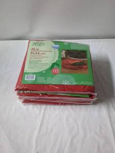 lot 159 image: 5 36-Inch Wreath Storage Bag - Red