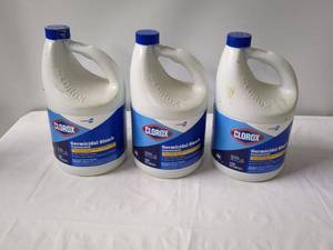 lot 170 image: Set of 3 Clorox Germicidal Bleach Bottles - 121 Fl Oz Each