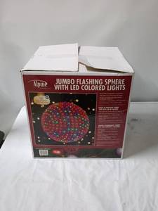 lot 191 image: Alpine Jumbo Flashing Sphere with 500 LED Colored Lights