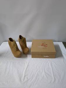 lot 209 image: Caydee-1 Wedge Ankle Boots in Camel Color, Size 6.5