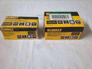 lot 257 image: Two Boxes of DEWALT Galvanized Carpet Stapler Staples - 5000 Count Each