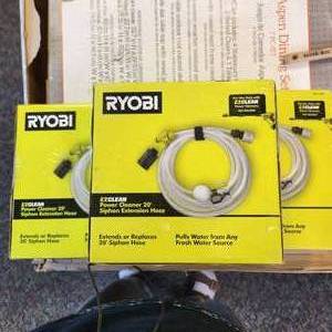 lot 15 image: Lot Of Five Ryobi EZClean Power Cleaner 20 Siphon Extension Hose For Use With EXClean Not Included Great Condition