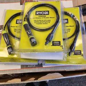 lot 37 image: Lot Of Three Ryobi EZClean Power Cleaner 6 Flexible Wand RY3112FW