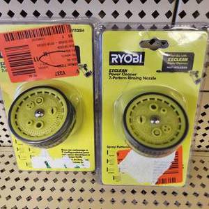 lot 48 image: Lot Of Two Ryobi EXClean Power Cleaner 7-Pattern Rinsing Nozzle RY3112SH