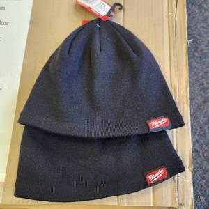 lot 42 image: Lot Of Two New Fleece Lined Beanie Black One Size Hat