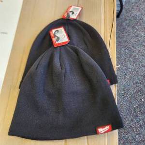 lot 44 image: Lot Of Two New Fleece Lined Beanie Black One Size Hat