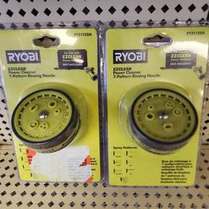 lot 47 image: Lot Of Two Ryobi EXClean Power Cleaner 7-Pattern Rinsing Nozzle RY3112SH