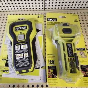 lot 56 image: Lot Of Two Ryobi Tools Stud Finder ESF5002 And A99LM2 Open Box