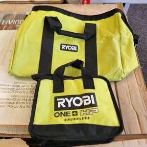 lot 59 image: Lot Of Two Ryobi Canvas Bags One HP Brushless And Larger Bag Great Condition